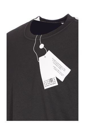 T-shirt in cotone bianco e nero MM6 MAISON MARGIELA | SH2GC0029M20048100